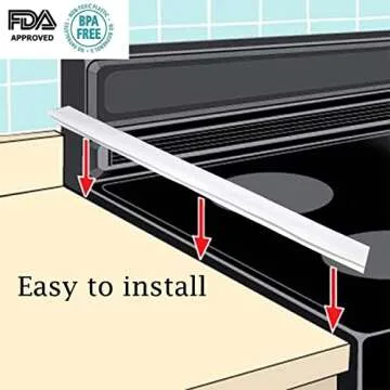 Silicone Gap Cover, (2 Pack) Silicone Gap Stopper Kitchen Stove Counter Gap Covers - Flexible Stove Space Fillers, Food Grade (21inches, White)