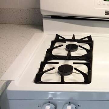 Silicone Gap Cover, (2 Pack) Silicone Gap Stopper Kitchen Stove Counter Gap Covers - Flexible Stove Space Fillers, Food Grade (21inches, White)