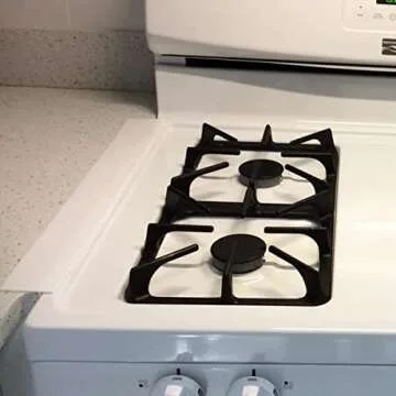 Silicone Gap Cover, (2 Pack) Silicone Gap Stopper Kitchen Stove Counter Gap Covers - Flexible Stove Space Fillers, Food Grade (21inches, White)