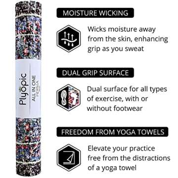 Plyopic All In One Yoga Mat | Luxury Sweat-Grip Design