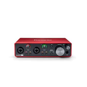 Focusrite Scarlett 2i2 2x2 USB Audio Interface Full Studio Bundle with Creative Music Production Software Kit and Eris 3.5 Pair Studio Monitors and 1/4” Instrument Cables