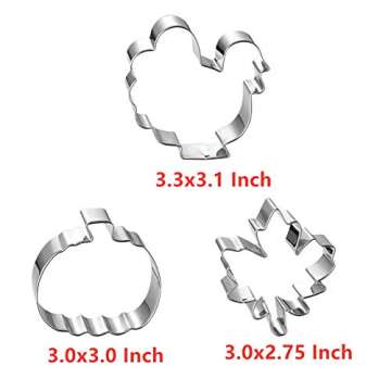 Fall Thanksgiving Cookie Cutters Set - 8 Pieces - Fun Stainless Steel Baking Shapes