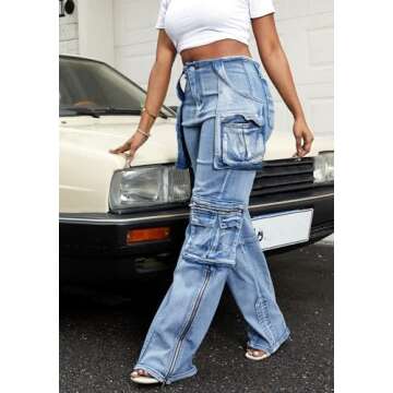 Stylish Vaceky Stretch Cargo Jeans for Women - Comfortable Fit