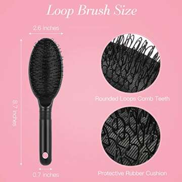 2 Pieces Loop Wig Brush Set - Hair Care for Extensions and Wigs