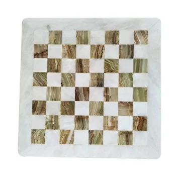 Elegant White and Green Onyx Chess Set for All Ages