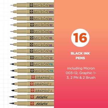 SAKURA Pigma Micron Fineliner Pens - Archival Black Ink Pens - Pens for Writing, Drawing, or Journal...