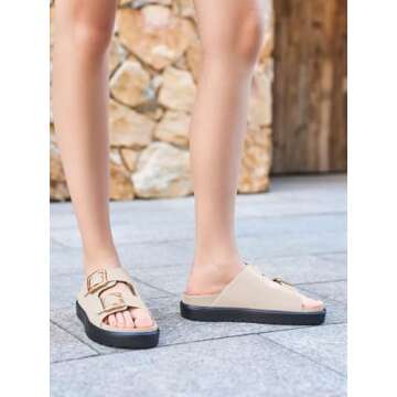 Coutgo Women’s Comfortable Platform Sandals with Arch Support