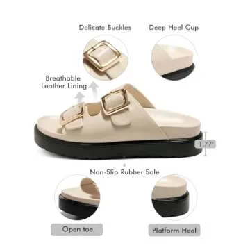 Coutgo Women’s Comfortable Platform Sandals with Arch Support