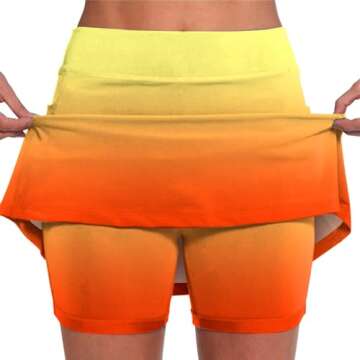 Generic Plus Size Skorts for Women,High Waist Athletic Sports Pants Skirt,Plus Size Skort with Pocke...