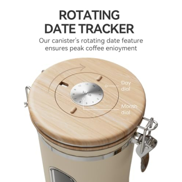 Veken Airtight Coffee Canister with Scoop and Date Tracker