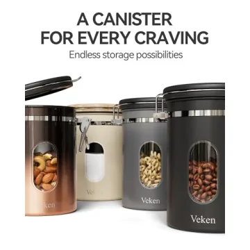 Veken Airtight Coffee Canister with Scoop and Date Tracker
