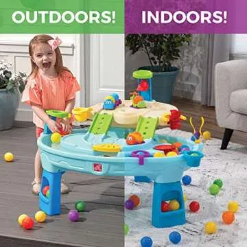 Step2 Ball Buddies Adventure Center Water Table for Kids, Indoor and Outdoor Kids Water Sensory Table Pool, Ages 1.5+ Years Old, 23 Piece Water Toy Accessories, Blue