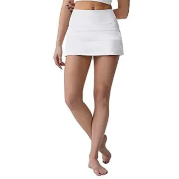 Husnainna High Waisted Pleated Tennis Skirt with Pockets Athletic Golf Skorts for Women Casual Workout Built-in Shorts 018BZQ-White/a2