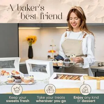 MT Products White Chocolate Covered Strawberry Boxes 12.5" x 5.5" x 2.25" - Bakery Boxes with Window - Pack of 15