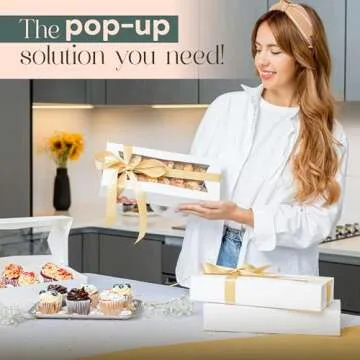 MT Products White Chocolate Covered Strawberry Boxes 12.5" x 5.5" x 2.25" - Bakery Boxes with Window - Pack of 15