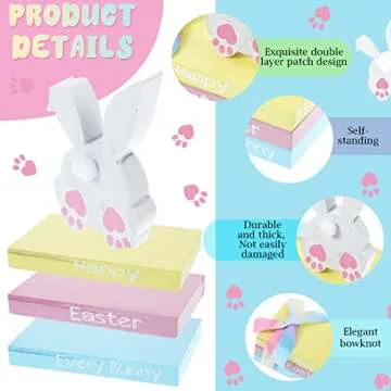 Ferraycle 4 Pcs Easter Table Decor Wooden Sign Happy Easter Farmhouse Wooden Block Decorative Book Tiered Tray Easter Decor Rustic Spring Decoration for Fireplace Living Room(Tail Style)