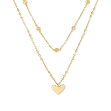 Kendra Scott Ari Heart Multistrand Necklace in 14k Gold-Plated Brass, Fashion Jewelry for Women