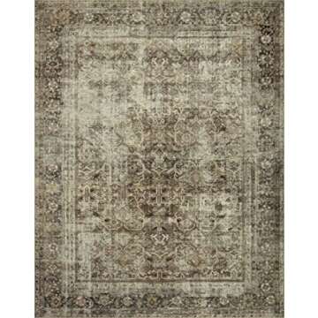 Loloi Magnolia Home by Joanna Gaines Sinclair Collection SIN-01 Pebble/Taupe 5'-0" x 7'-0", .25" Pile Height, Machine Washable, Area Rug