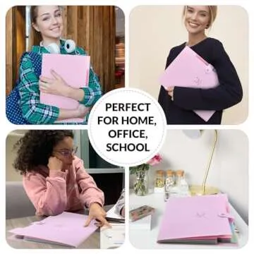 SKYDUE Expanding File Folder with 5 Pockets, Cute Accordion File Organizer, Letter Size Filing Folder, Portable Paper Receipt Organizer, School Office Supplies Purple