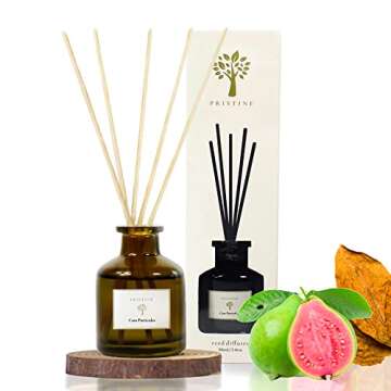 PRISTINE Casa Particular/Inspired by Wyndham Reed Diffuser for Home | Rich Blend of Tobacco Leaves, Sweetness of Guava Reed Diffuser Set, Oil & Reed Diffuser Sticks | Home & Office Decor