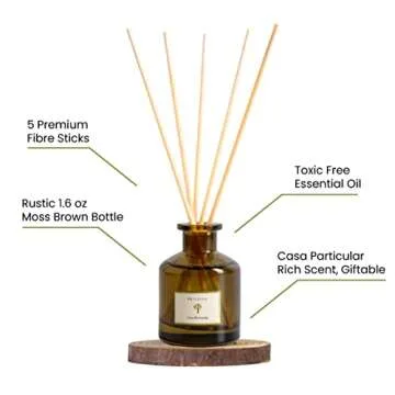 PRISTINE Casa Particular/Inspired by Wyndham Reed Diffuser for Home | Rich Blend of Tobacco Leaves, Sweetness of Guava Reed Diffuser Set, Oil & Reed Diffuser Sticks | Home & Office Decor