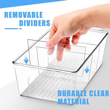 MeCids Clear Storage Bins - 4 Pack Kitchen Organizers