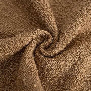 Foindtower Textured Boucle Throw Pillow Covers Accent Solid Pillow Cases Cozy Soft Decorative Couch Cushion Case for Chair Sofa Bedroom Living Room Home Decor, 18 x 18 Inch,Tobacco