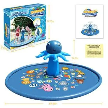 Blasland 67" Octopus Splash Pad for Kids Outdoor Fun