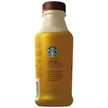 Starbucks dark roast, Liquid Iced Espresso, Caramel Macchiato, 14oz Bottles, (8 Pack)