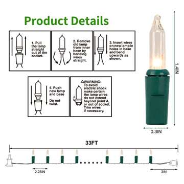 Christmas Lights 150 Count 33 FT Mini String Lights for Holiday Magic