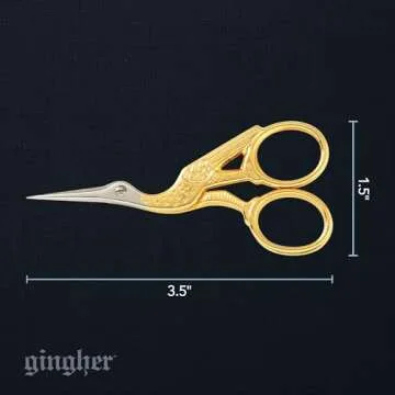 Gingher Stork Embroidery Scissors for Precision Cutting