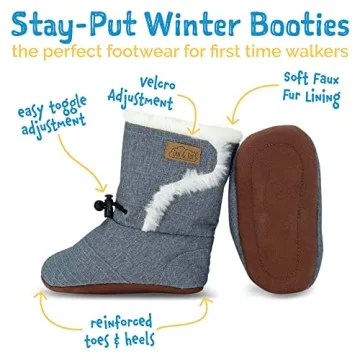 JAN & JUL Cozy Toddler Winter Booties in Black