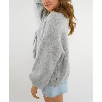 Women Tie Front Oversized Knitted Cardigan Y2k Style