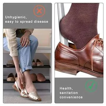 BOOMIBOO 2 Pcs Shoe Horn, 16.5 Inch Long Shoe Horn for Home Use, 7.5 Inch Shoe Horn for Travelling, Perfect Combination.