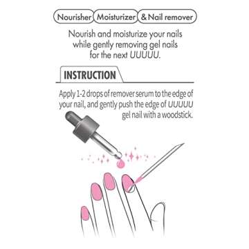 UUUUU. Magical Serum Remover+, Non-Toxic Semi Cured Gel Nail Remover, Odorless and Nourishing Formula for Quick Gel Nail Removal