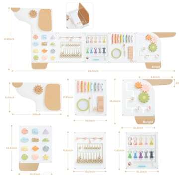 Beright Dog Activity Wall Busy Board Panels, Montessori Sensory Toys, Toddler Learning Activity Center, Perfect for Toddler Playroom & Children's Daycare, White