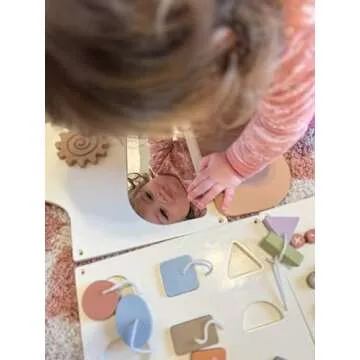 Beright Dog Activity Wall Busy Board Panels, Montessori Sensory Toys, Toddler Learning Activity Center, Perfect for Toddler Playroom & Children's Daycare, White