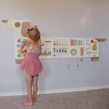 Beright Dog Activity Wall Busy Board Panels, Montessori Sensory Toys, Toddler Learning Activity Center, Perfect for Toddler Playroom & Children's Daycare, White