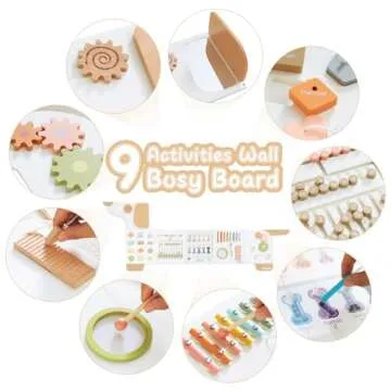 Beright Dog Activity Wall Busy Board Panels, Montessori Sensory Toys, Toddler Learning Activity Center, Perfect for Toddler Playroom & Children's Daycare, White