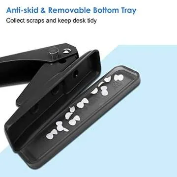 Single Hole Punch 1 Hole Puncher Heavy Duty Paper Hole Punch, 20 Sheet Punch Capacity, Whole Puncher Hand Craft Hole Puncher for Paper, Chipboard, Index Cards, Card Stock and Art Project, Black