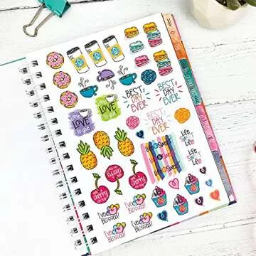 Denise Albright Gratitude Finder® 52 Week Non-Dated Journal for Women, Teens & Girls with 165 Hand-Illustrated Stickers (Rain-Boho)