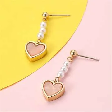 MALOYANVE Heart Dangle Earrings for All Occasions