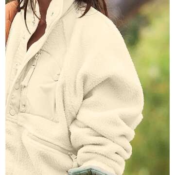 Bnigung Womens Fuzzy Fleece Sherpa Jacket Lightweight Casual Coat Long Sleeve Winter Warm Outwear with Pockets(Beige,S)