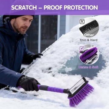 Lohhbve 42" Extendable Snow Brush - 3-in-1 Winter Tool for Cars, Trucks & SUVs