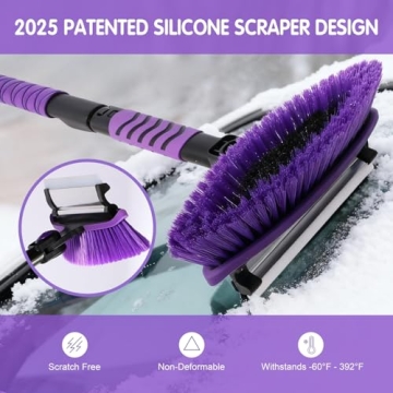 Lohhbve 42" Extendable Snow Brush with Squeegee