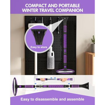 Lohhbve 42" Extendable Snow Brush with Squeegee