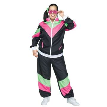 Fun World 80s Track Suit Adult Costume Plus Size 2X-Large