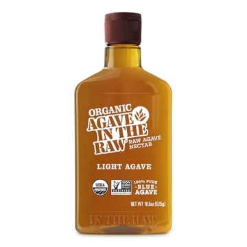 Organic Light Agave In The Raw Nectar - USDA Organic, Non-GMO, Low Glycemic