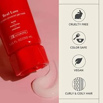 TPH BY TARAJI Real Love Protein Treatment Hair Mask & Deep Conditioner with Coconut Oil & Honey for Dry, Damaged Natural Hair| For Coily & Curly Hair | Sulfate Free | For Women & Men, 8.45 fl. oz