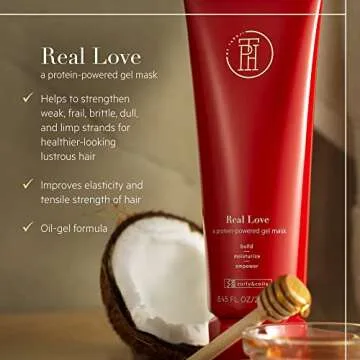 TPH BY TARAJI Real Love Protein Treatment Hair Mask & Deep Conditioner with Coconut Oil & Honey for Dry, Damaged Natural Hair| For Coily & Curly Hair | Sulfate Free | For Women & Men, 8.45 fl. oz
